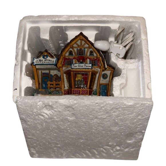 Rare Vintage 2001 Lemax Ye Olde Silversmith Village Pieces Lighted Fine Silver - Picture 10 of 10